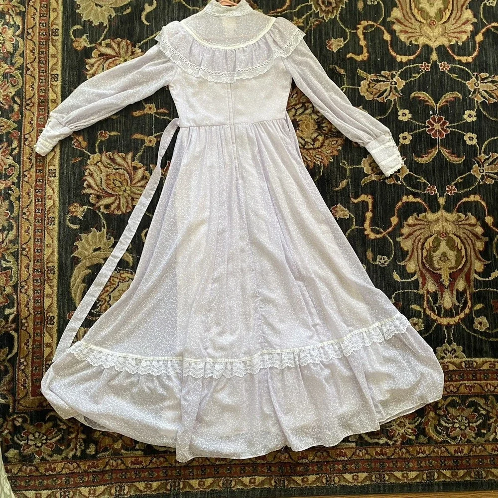 VTG'70s Gunne Sax Jessica's San Francisco‎ Ivory Lace Prairie Pearl Size 9 Dress